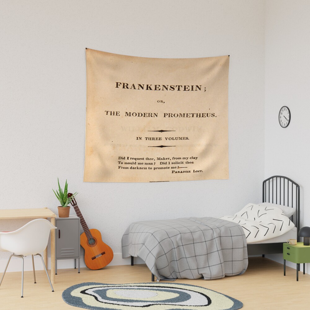 Frankenstein Title Page Vintage Tapestry