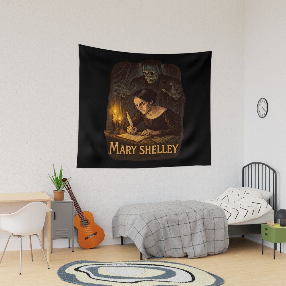 Mary Shelley Last Chapter Gothic Quote Tapestry