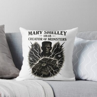 Mary Shelley Frankenstein Legacy Design Throw Pillow