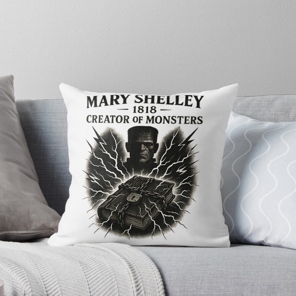 Mary Shelley Frankenstein Legacy Design Throw Pillow