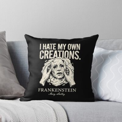 Frankenstein I Hate My Own Creations Throw Pillow
