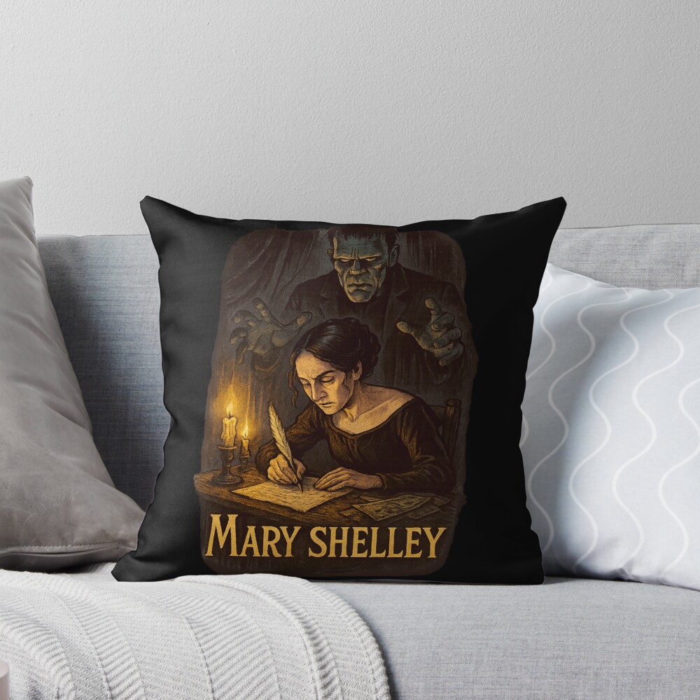 Mary Shelley Last Chapter Gothic Quote Throw Pillow