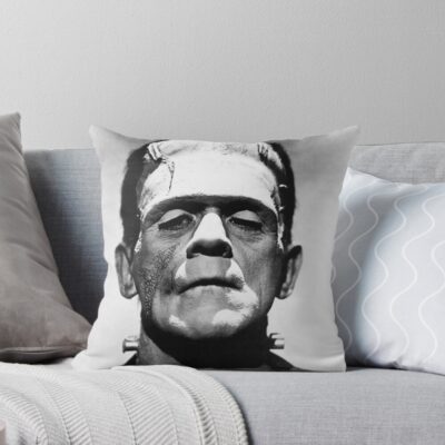 Classic Frankenstein Vintage Horror Throw Pillow