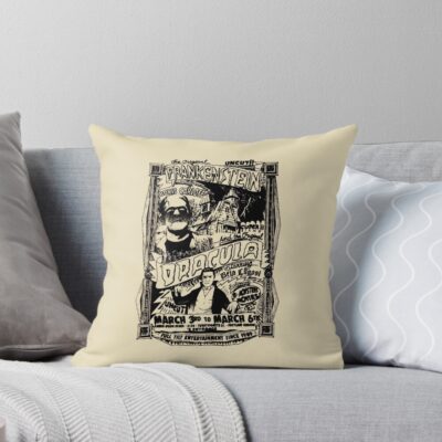 Retro Monsters Frankenstein Throw Pillow
