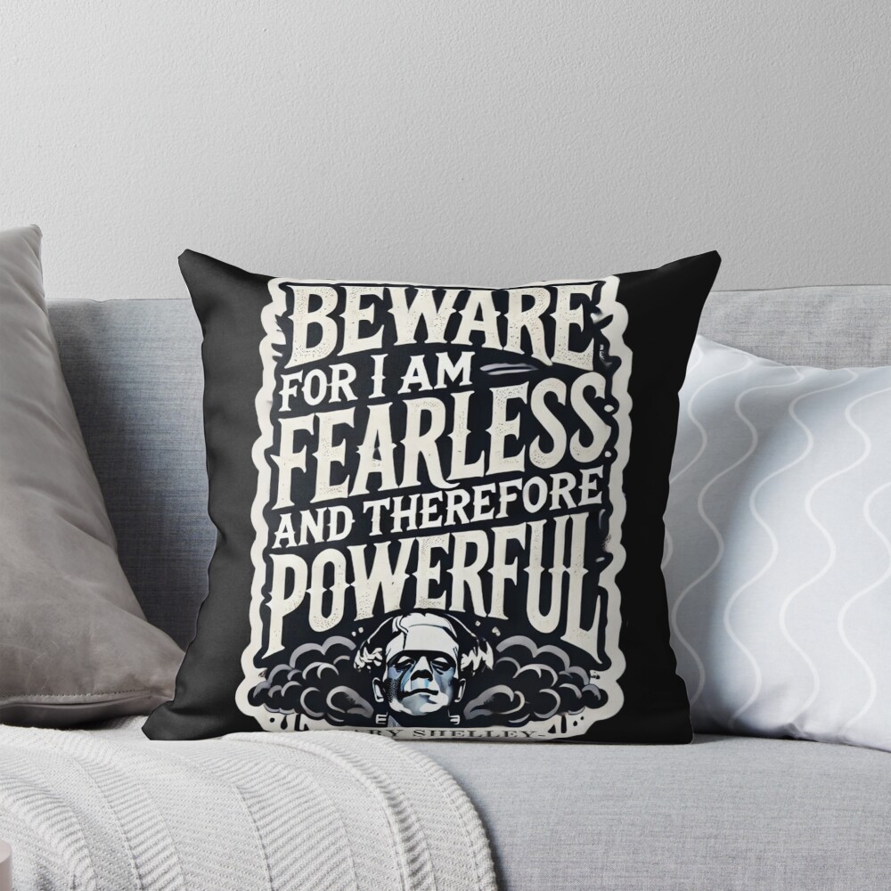 Frankenstein Quote Literary Style Throw Pillow