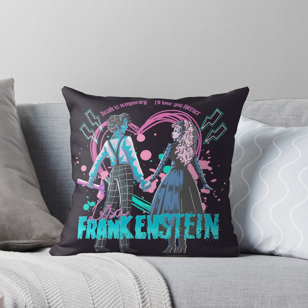 Lisa Frankenstein 80s Aesthetic Throw Pillow