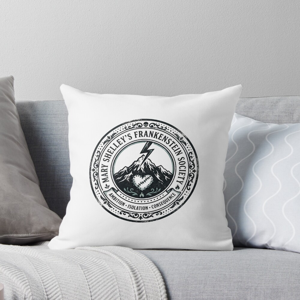 Mary Shelley Frankenstein Society Quote Throw Pillow