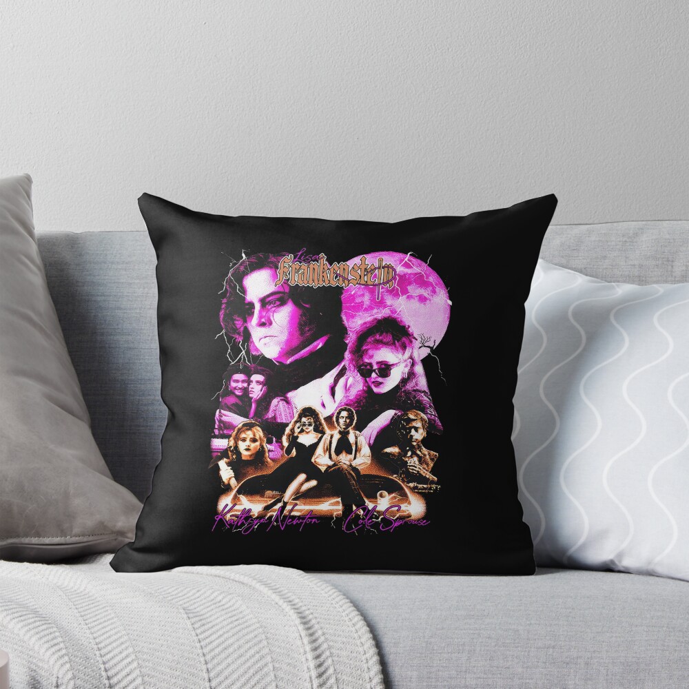 Lisa Frankenstein Retro 90s Style Throw Pillow